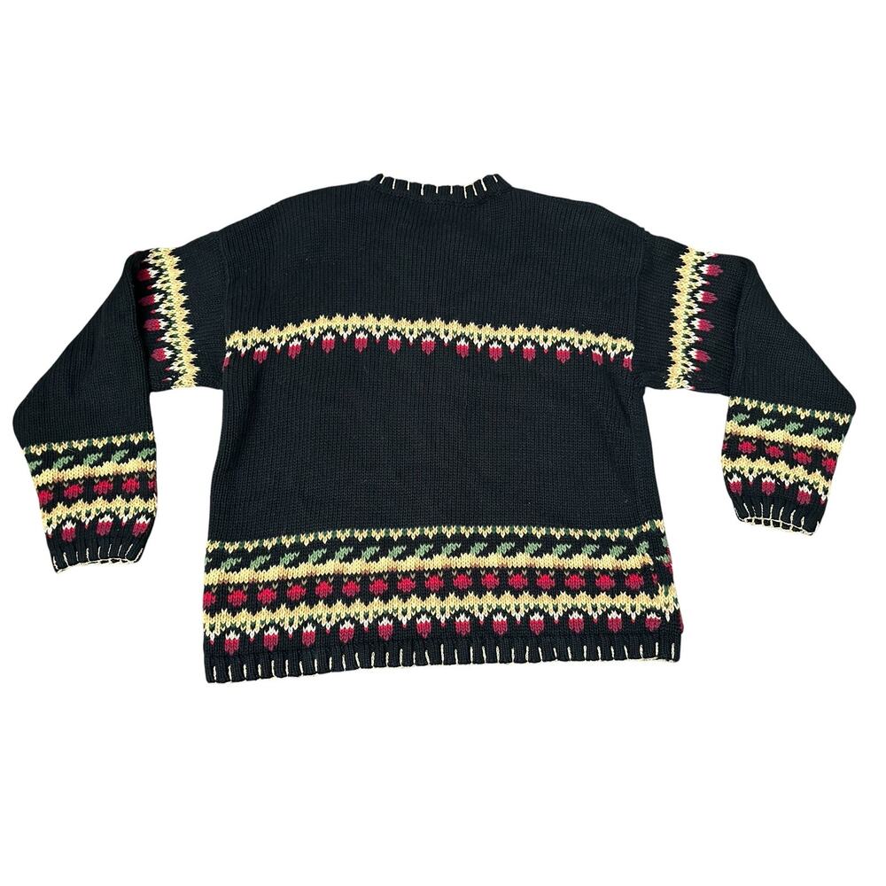 Vintage Christmas Embroidered Medium Cardigan Sweater Tiara International VTG - Picture 2 of 6